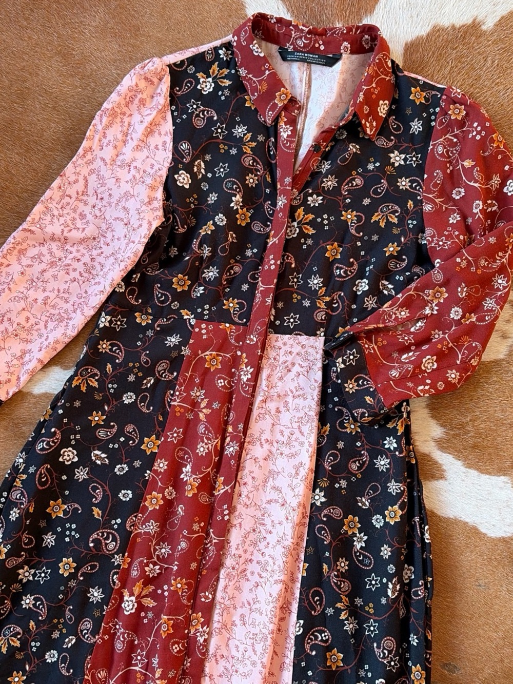 Zara Woman Floral Button-Up Maxi Dress